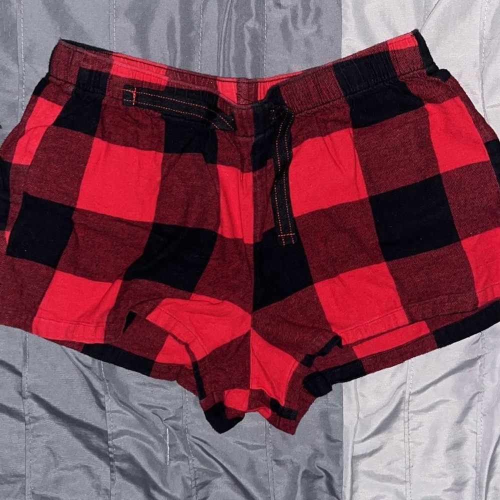Old Navy Red and Black Plaid Pajamas Shorts